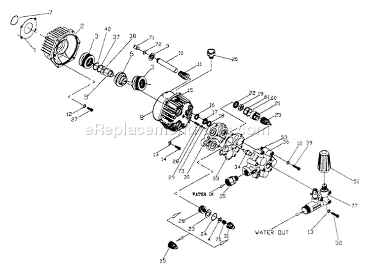 Page E Diagram and Parts List for 0764-0  Briggs and Stratton Pressure Washer